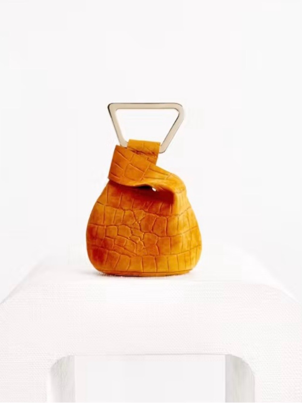 Cult Gaia Ochre Suede Handbag